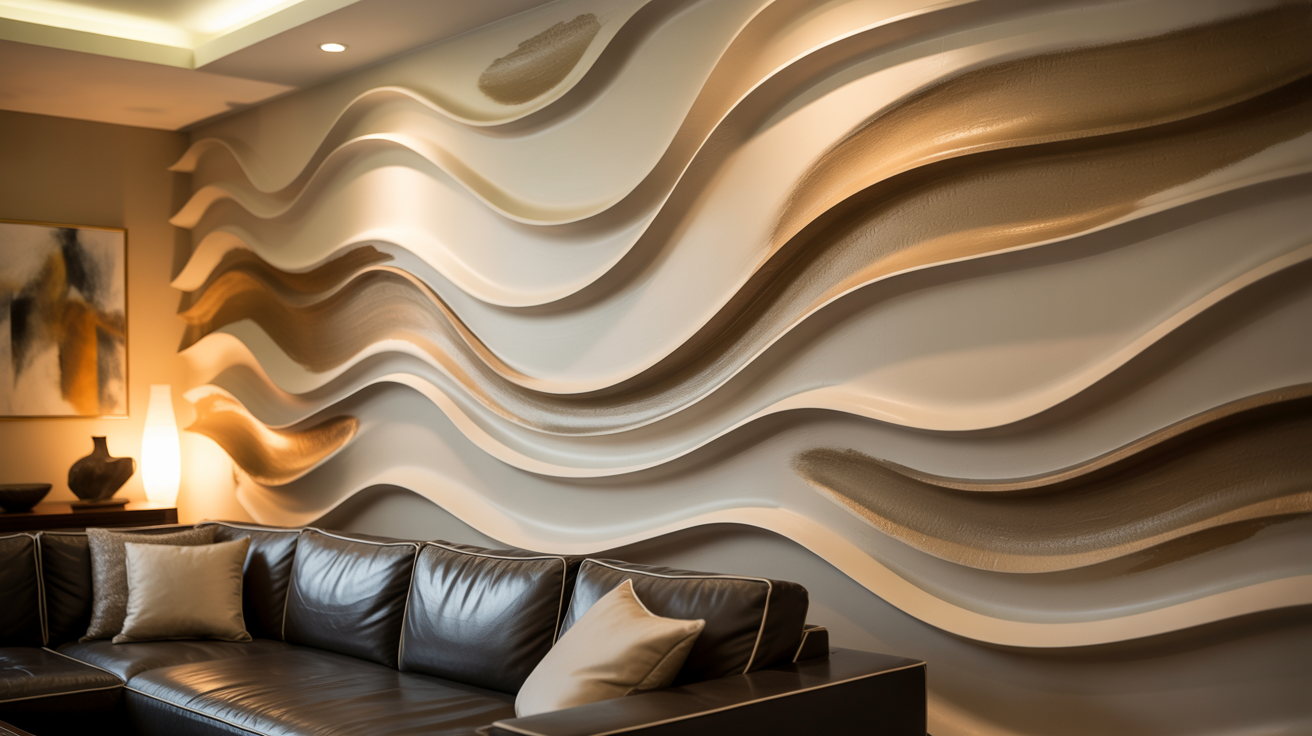 Sculptural Wave Pattern Art