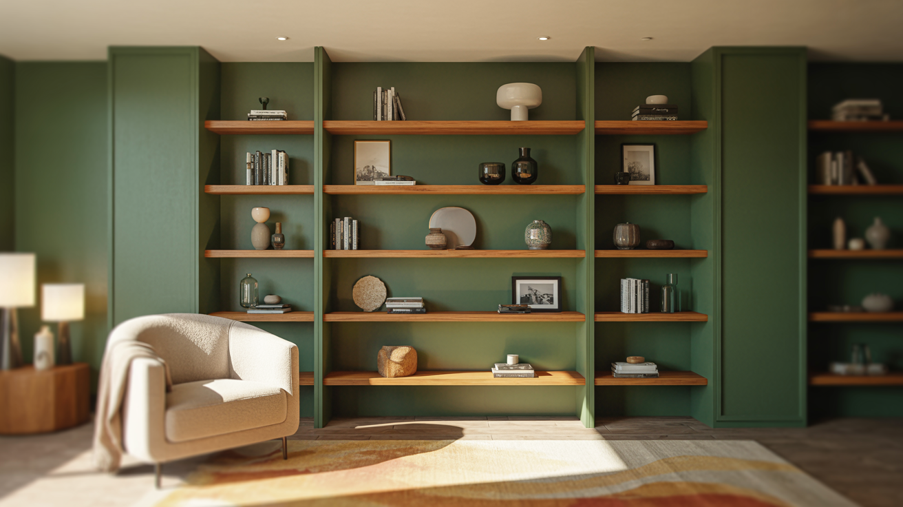 Built-In Shelves Accent Wall