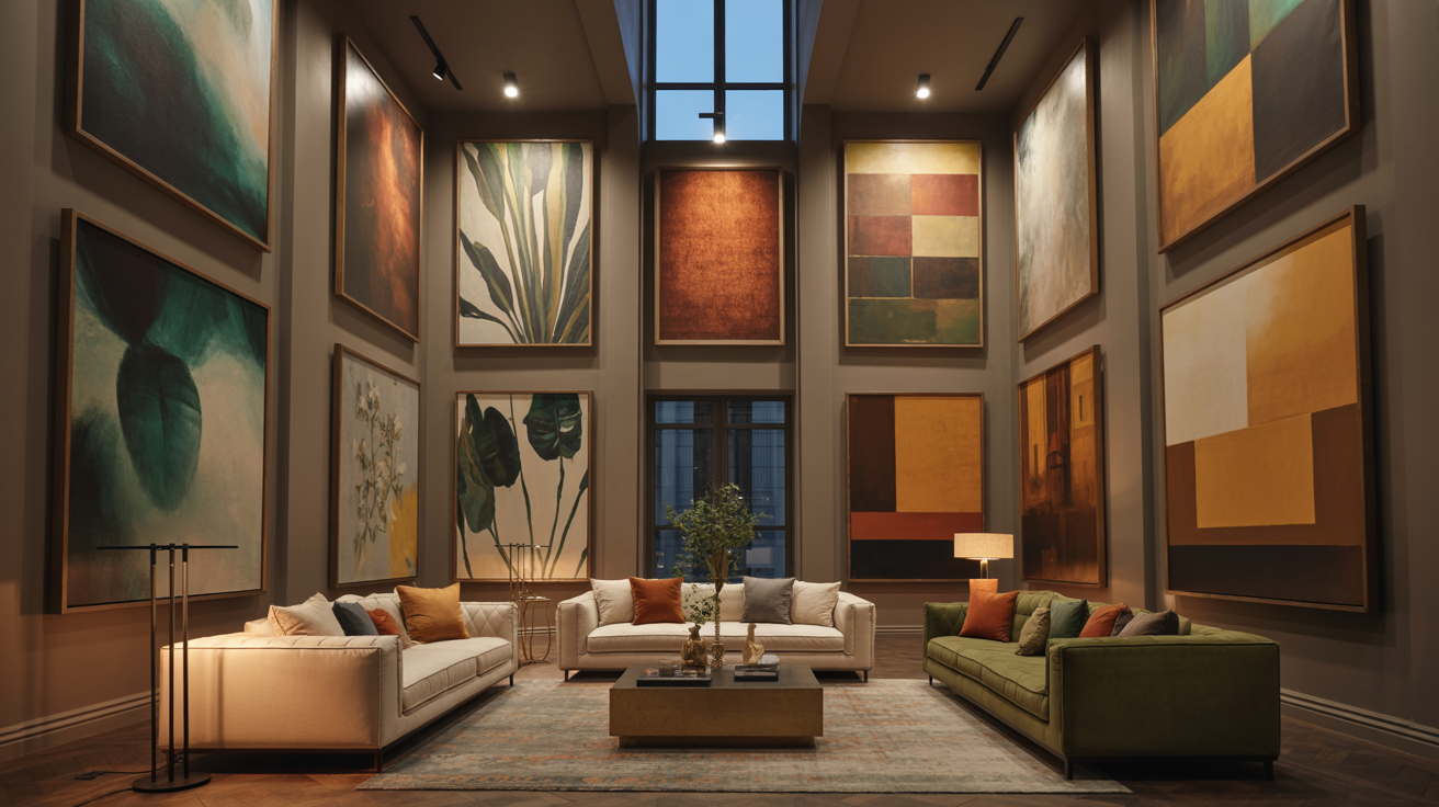 2. Install Oversized Wall Art and Large-Scale Paintings