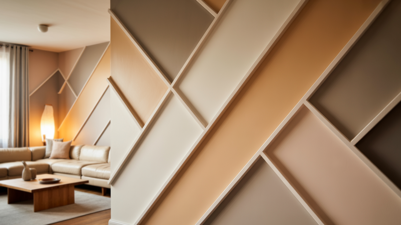 Soft Neutral Diagonal Color Block