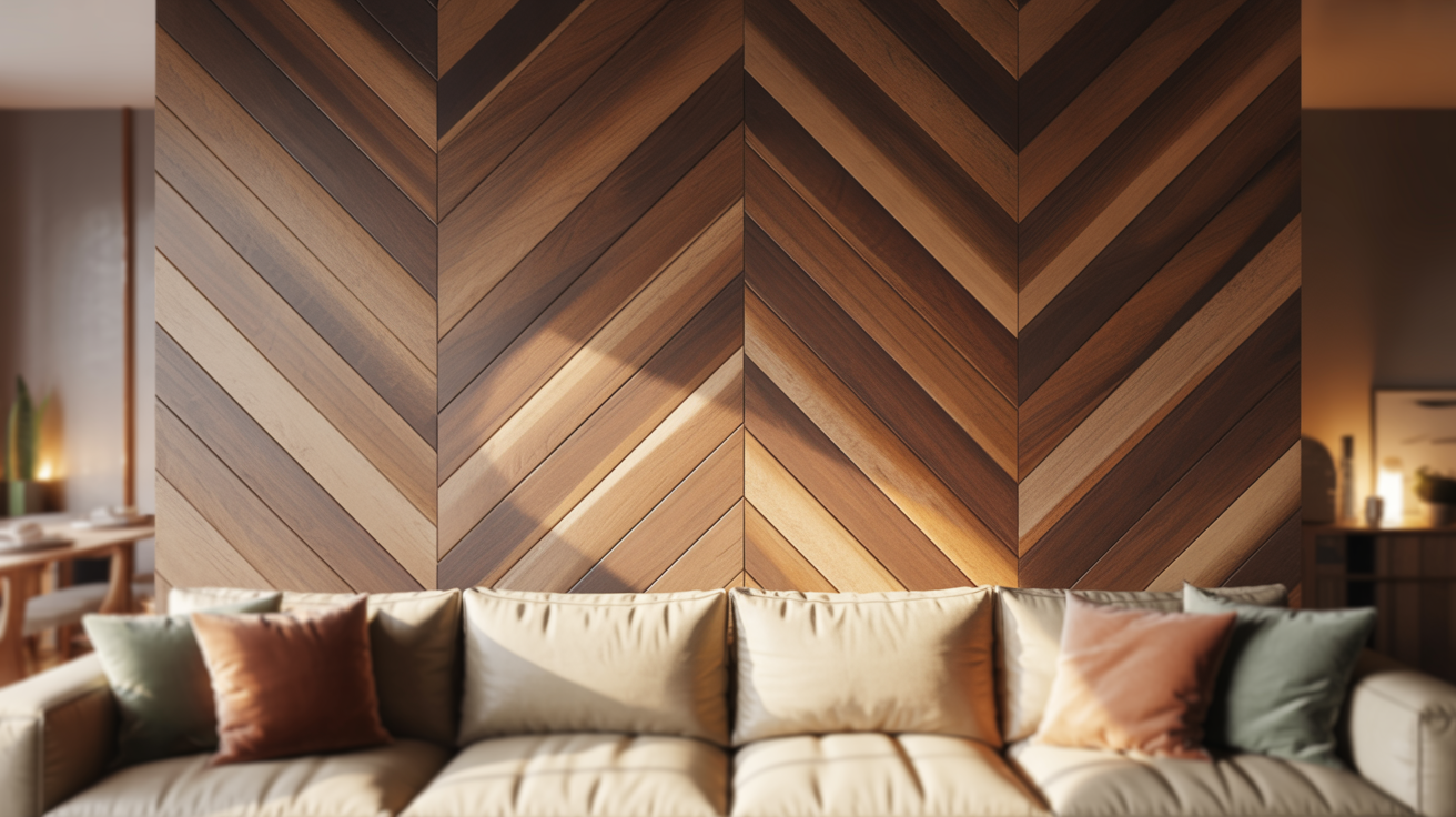 Herringbone-Inspired Diagonal Wall