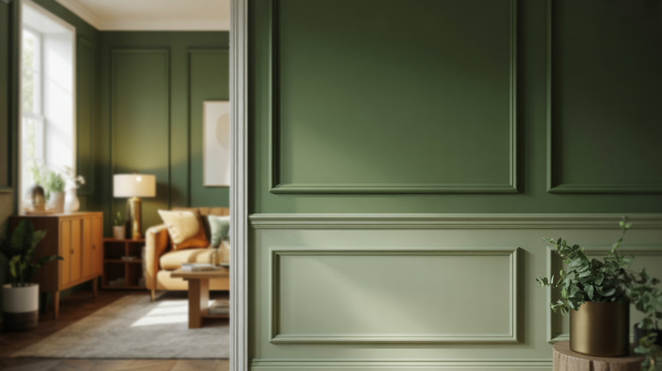 Two-Tone Hunter Green Wall