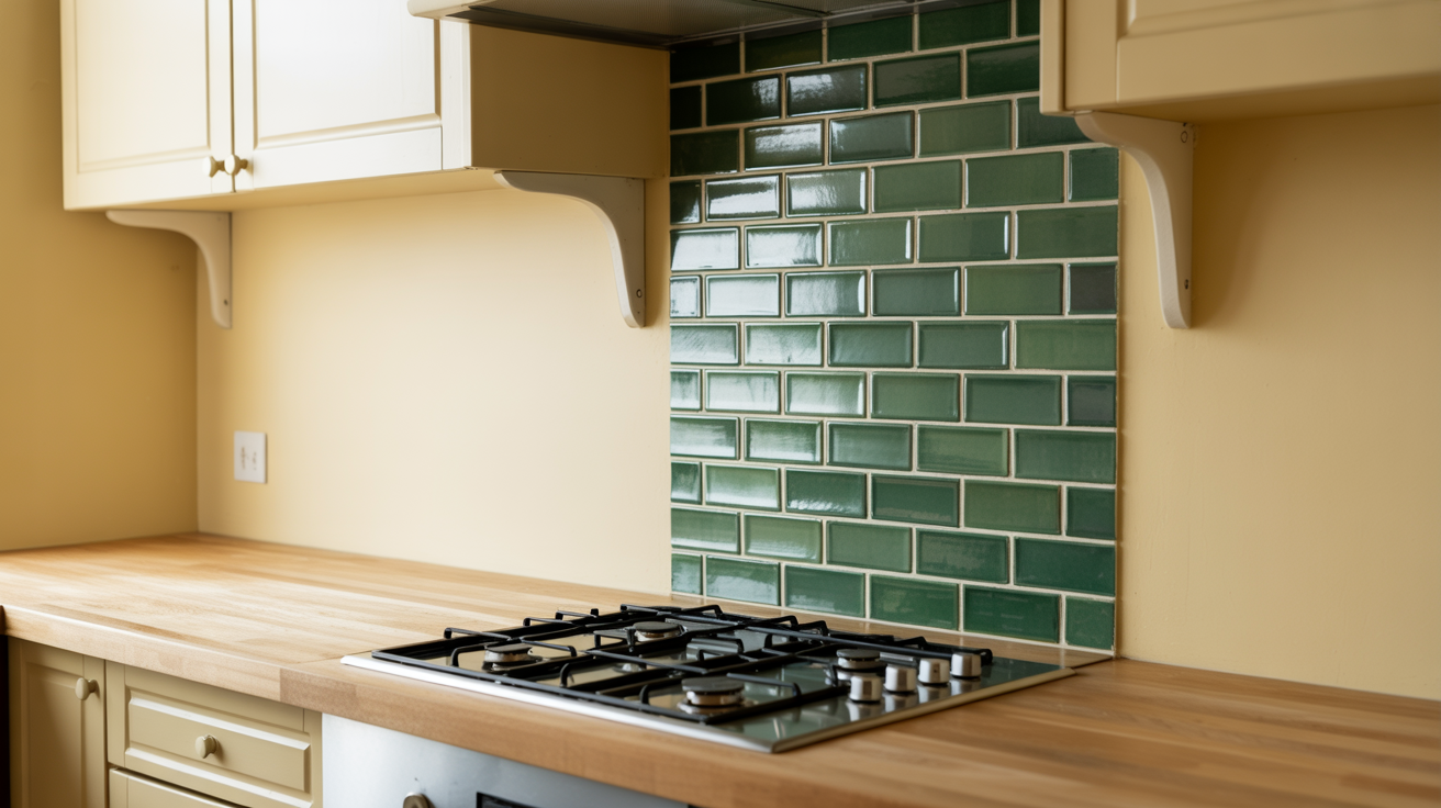 End at Countertop Behind Stove Only
