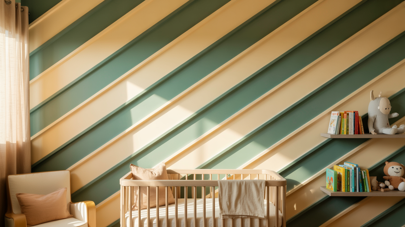 Diagonal Nursery or Kids' Room Wall