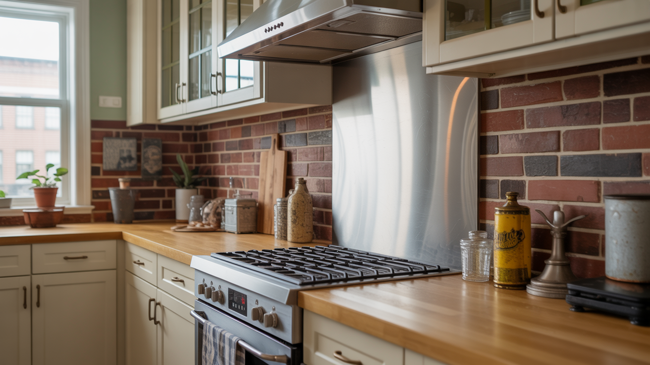 5. Stainless Steel Backsplash