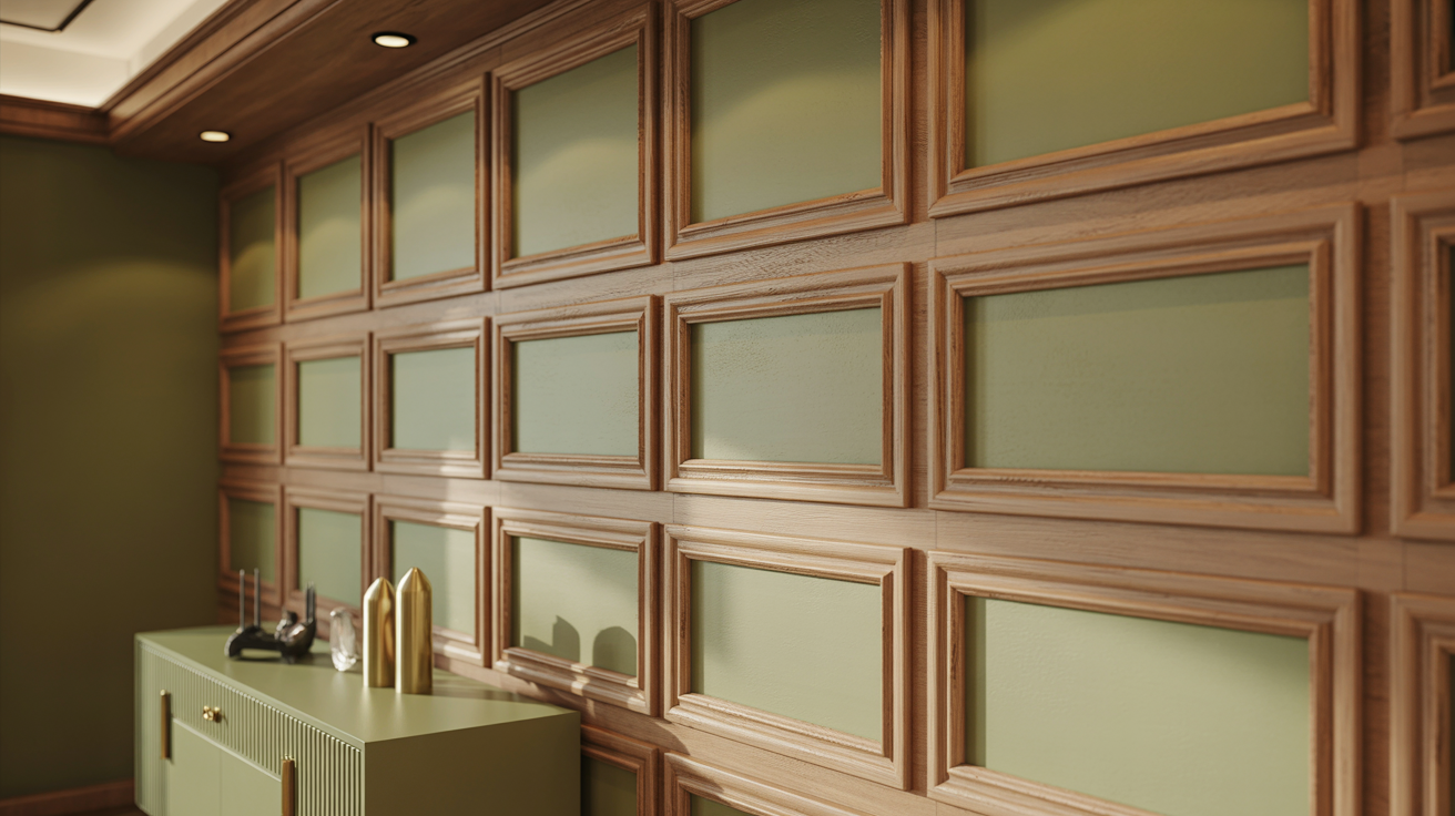 7. Raised Geometric Wood Trim Design