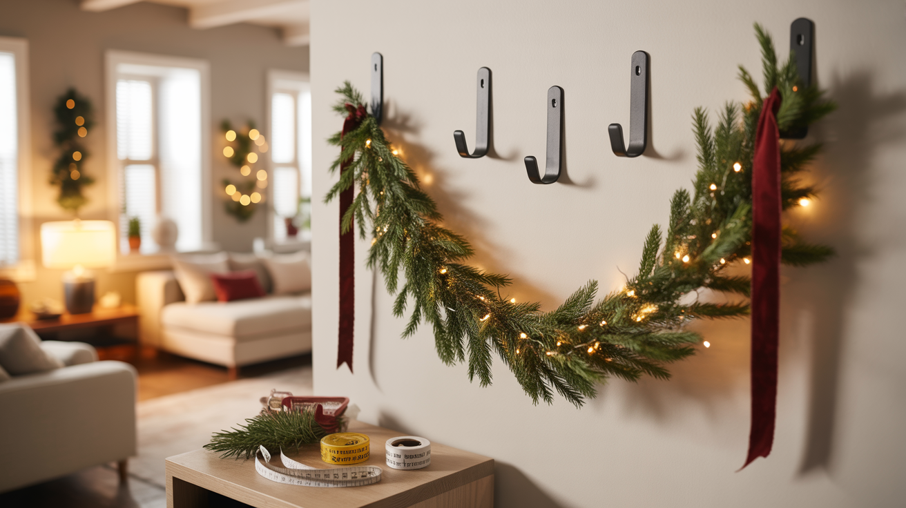 Adhesive Hook Method for Light to Medium Garland