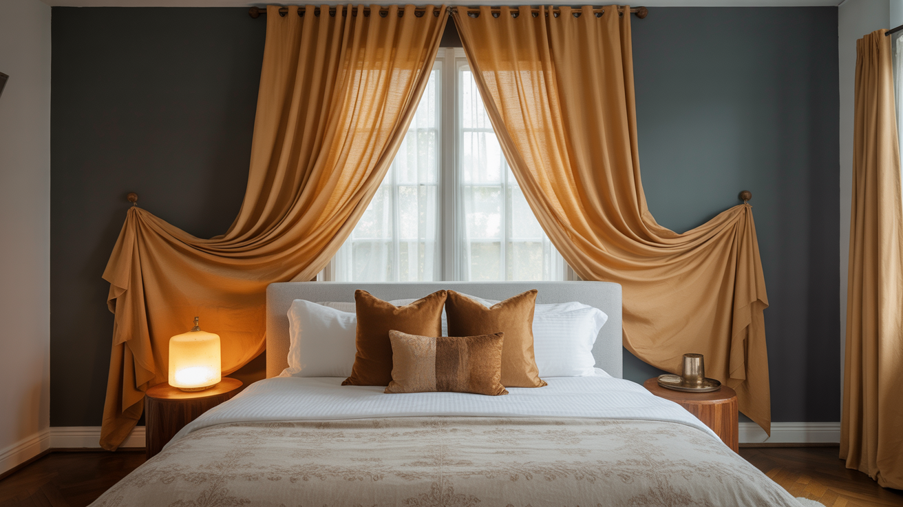 Accent Wall Using Curtains