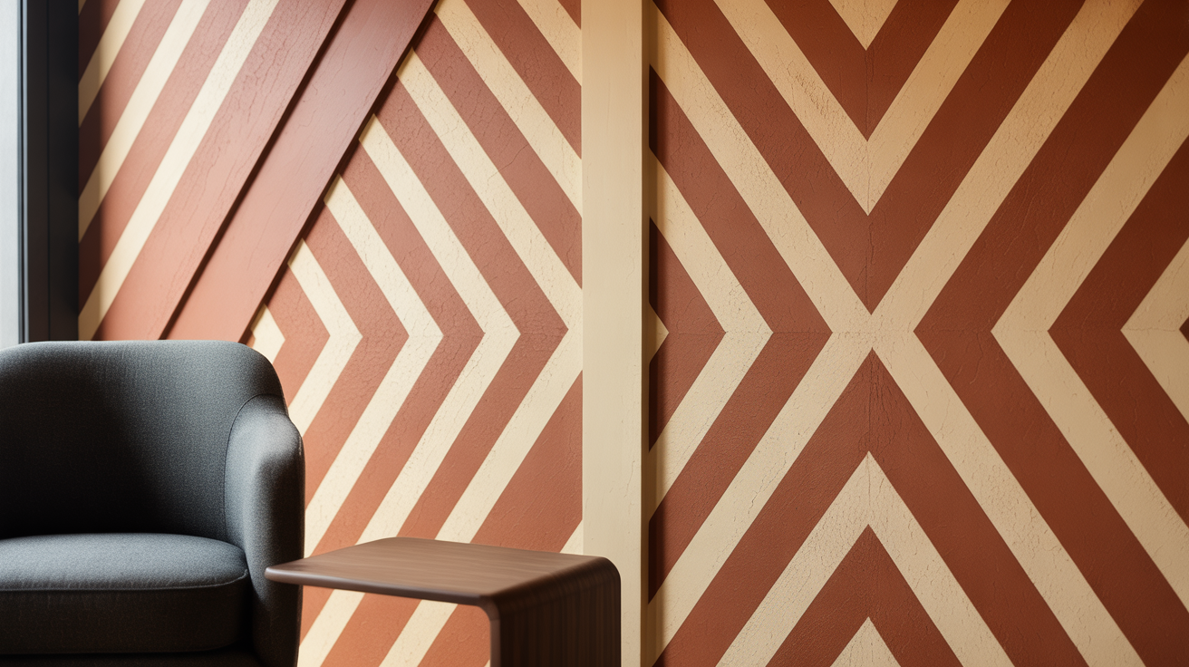 Stenciled Diagonal Stripes