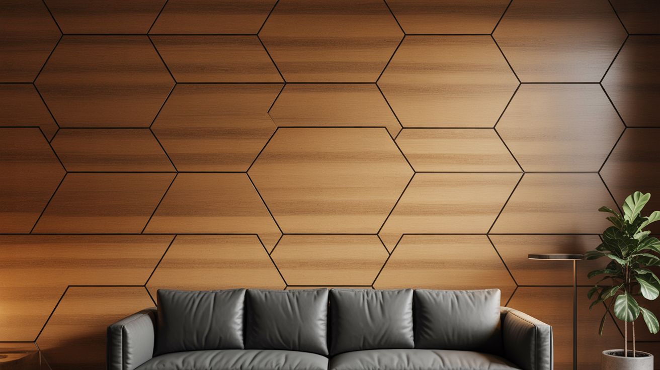 8. Flush Geometric Wood Panel Design