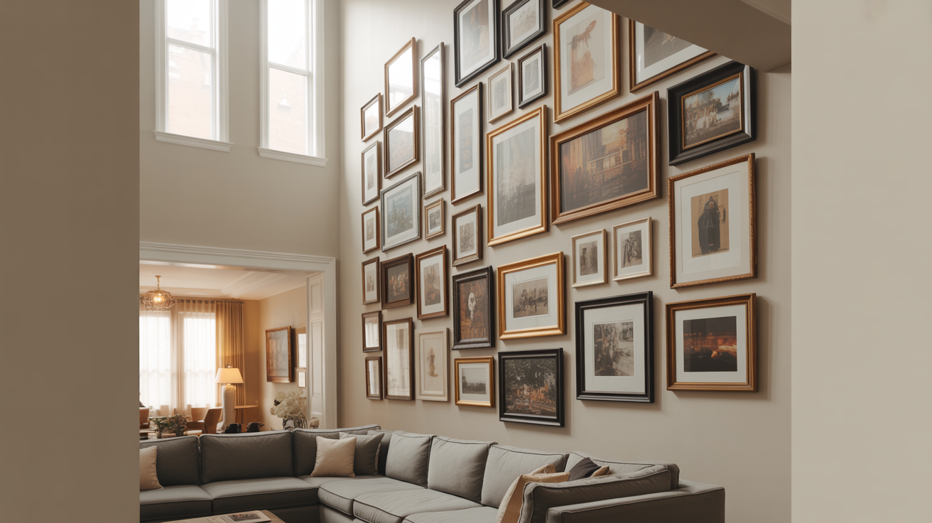1. Create a Gallery Wall That Reaches Upward