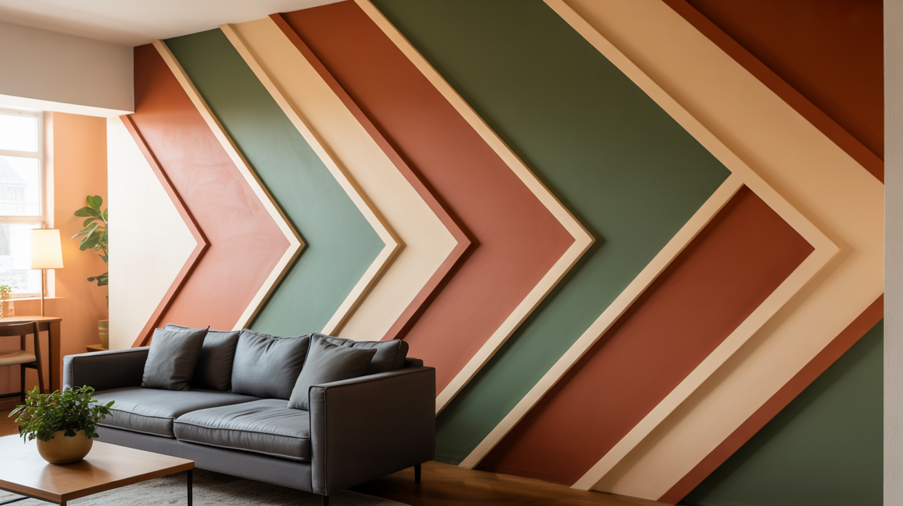 Painted Diagonal Lines for a Graphic Look